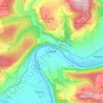 Mappa topografica Dölme, altitudine, rilievo
