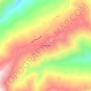 Mappa topografica Alder Springs, altitudine, rilievo