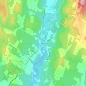 Mappa topografica North Montpelier, altitudine, rilievo