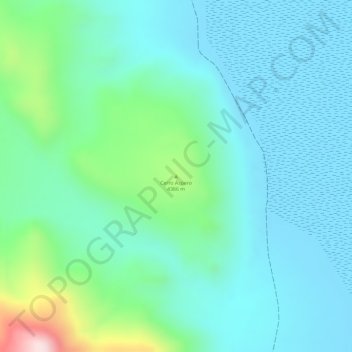 Mappa topografica Cerro Áspero, altitudine, rilievo