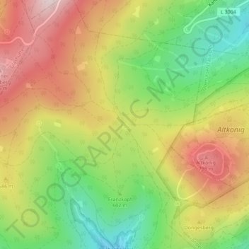 Mappa topografica Fuchstanz, altitudine, rilievo