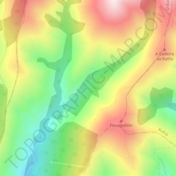 Mappa topografica Puxeiros, altitudine, rilievo