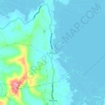 Mappa topografica Cabugao, altitudine, rilievo