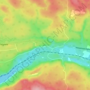 Mappa topografica Rose Lake, altitudine, rilievo