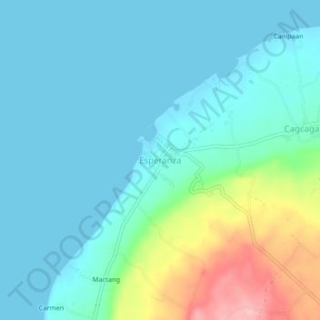 Mappa topografica Esperanza, altitudine, rilievo