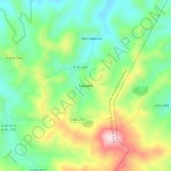 Mappa topografica Salvador, altitudine, rilievo