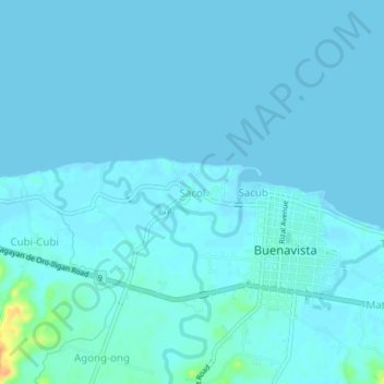 Mappa topografica Sacol, altitudine, rilievo