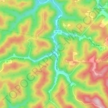 Mappa topografica Dille, altitudine, rilievo