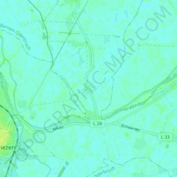 Mappa topografica Neukietz, altitudine, rilievo