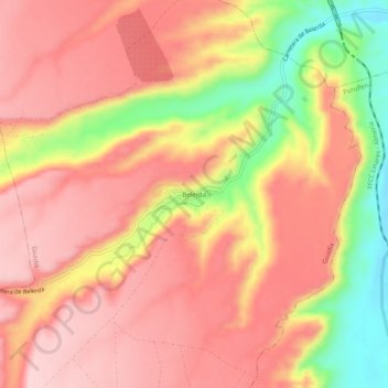 Mappa topografica Belerda, altitudine, rilievo