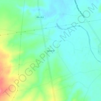 Mappa topografica Jacumã, altitudine, rilievo