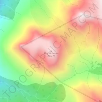 Mappa topografica Ring Mountain, altitudine, rilievo