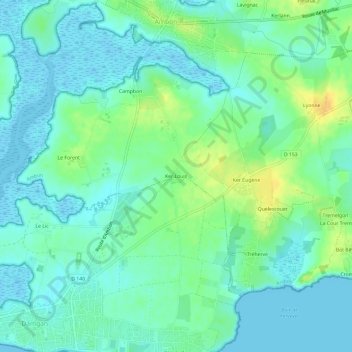 Mappa topografica Ker Louis, altitudine, rilievo