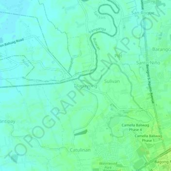Mappa topografica Tilapayong, altitudine, rilievo
