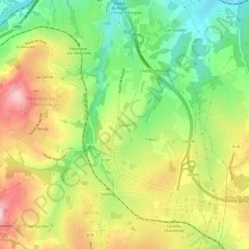 Mappa topografica Cruzols, altitudine, rilievo