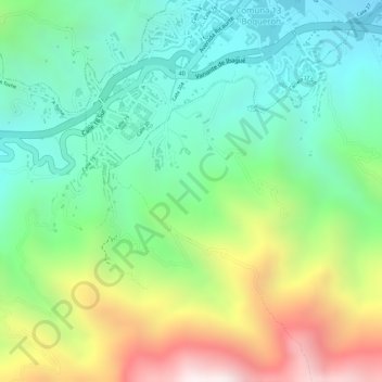 Mappa topografica Boqueron, altitudine, rilievo
