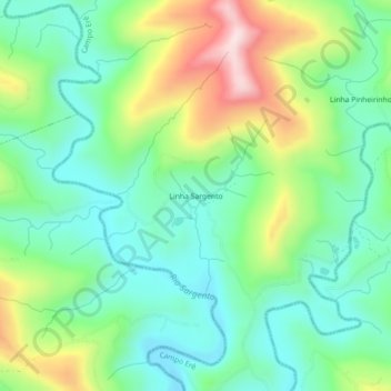 Mappa topografica Linha Sargento, altitudine, rilievo