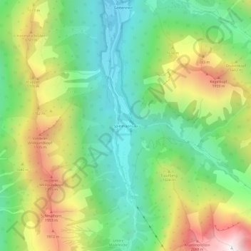 Mappa topografica Spielmannsau, altitudine, rilievo
