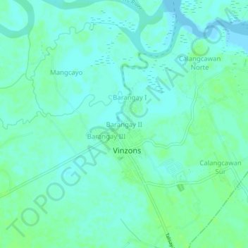 Mappa topografica Barangay II, altitudine, rilievo