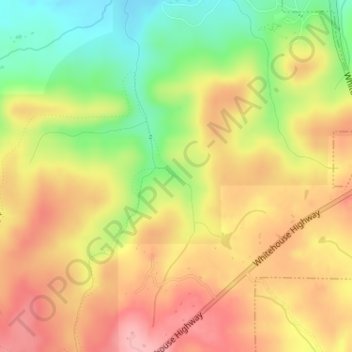 Mappa topografica Cascade Falls, altitudine, rilievo