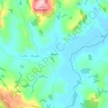 Mappa topografica Raposo, altitudine, rilievo