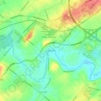 Mappa topografica Castle Valley, altitudine, rilievo