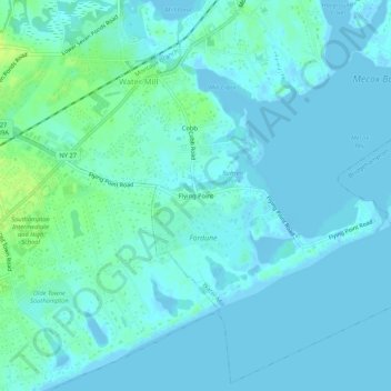 Mappa topografica Flying Point, altitudine, rilievo