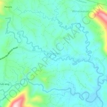 Mappa topografica Macasilao, altitudine, rilievo