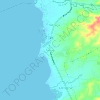 Mappa topografica Talisay, altitudine, rilievo