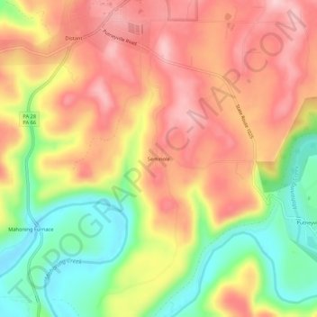 Mappa topografica Seminole, altitudine, rilievo