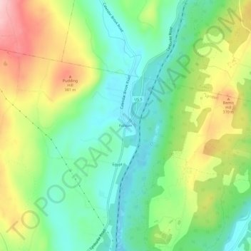 Mappa topografica Folsom, altitudine, rilievo