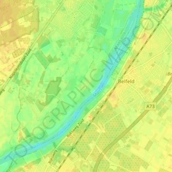 Mappa topografica Oijen, altitudine, rilievo