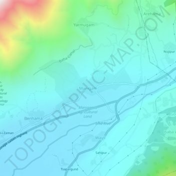 Mappa topografica Manigam, altitudine, rilievo