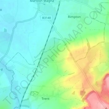 Mappa topografica Adber, altitudine, rilievo