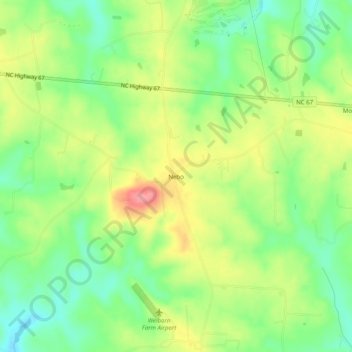 Mappa topografica Nebo, altitudine, rilievo