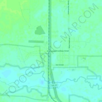 Mappa topografica Palmdale, altitudine, rilievo