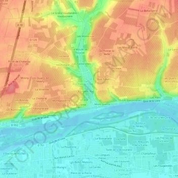 Mappa topografica Près d'Eglise, altitudine, rilievo