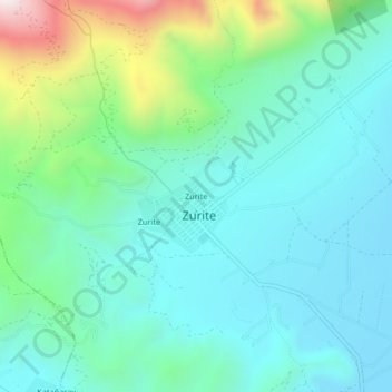 Mappa topografica Zurite, altitudine, rilievo