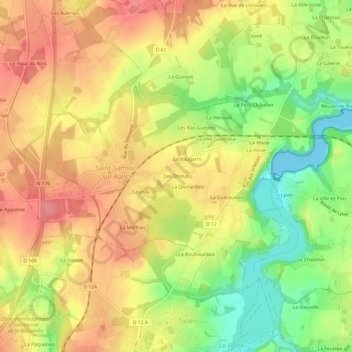 Mappa topografica Les Drolus, altitudine, rilievo