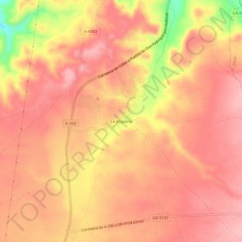 Mappa topografica La Alquería, altitudine, rilievo