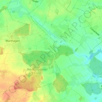 Mappa topografica Bökenberg, altitudine, rilievo