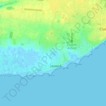 Mappa topografica Jaywick, altitudine, rilievo