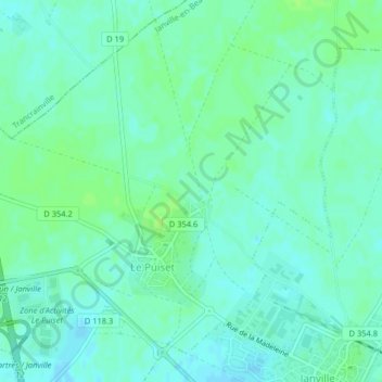 Mappa topografica Le Boel, altitudine, rilievo