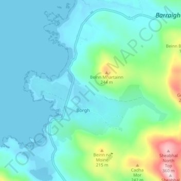 Mappa topografica Craigston, altitudine, rilievo