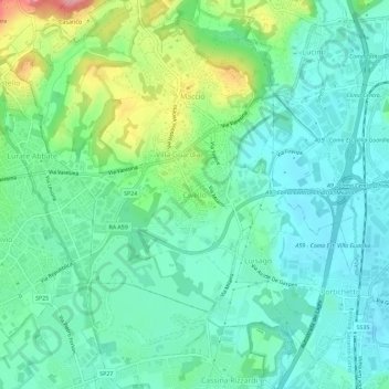 Mappa topografica Civello, altitudine, rilievo