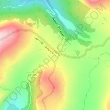 Mappa topografica Guanella Pass, altitudine, rilievo