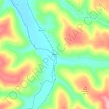 Mappa topografica Witter, altitudine, rilievo