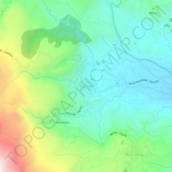 Mappa topografica Kritsa, altitudine, rilievo