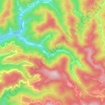 Mappa topografica Josephine, altitudine, rilievo