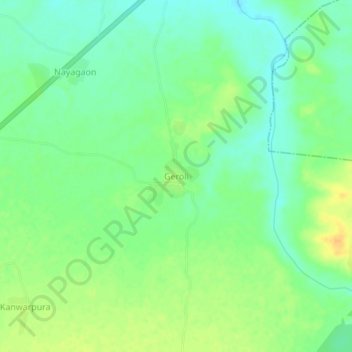 Mappa topografica Geroli, altitudine, rilievo